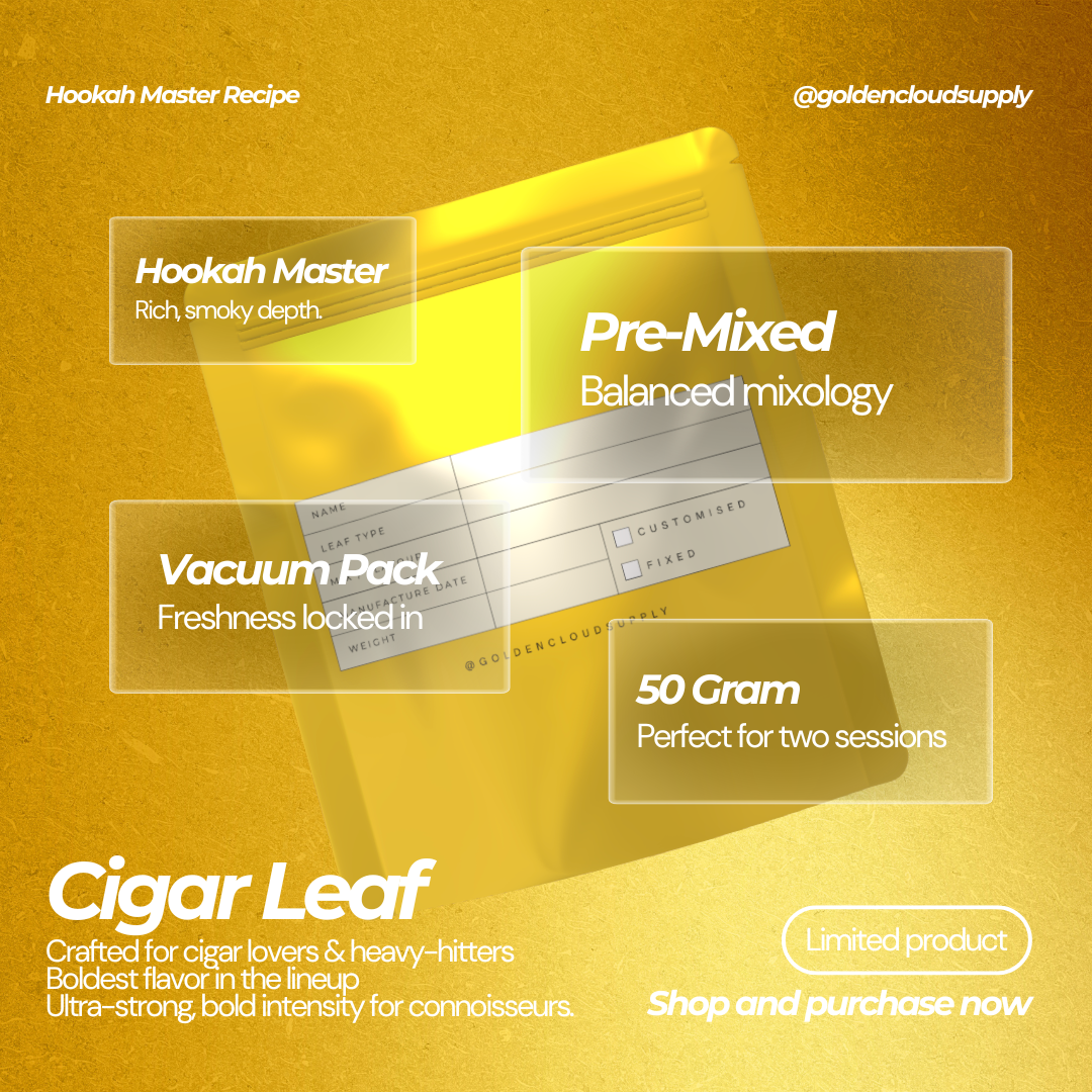 Hookah Master - Cigar Leaf (Ready Mixed Pack) 50G